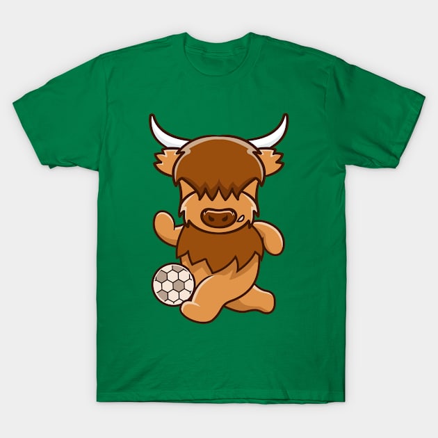 Highland cow as a soccer player T-Shirt by GuavanaboyMerch